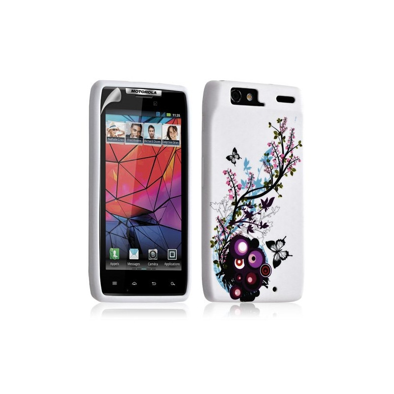 Housse étui coque en gel pour Motorola Razr XT910 avec motif + Film protecteur