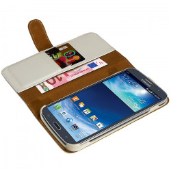 Housse Coque Etui Portefeuille HF01 pour Samsung Galaxy Mega 6.3 + chargeur auto HF01 + stylet 