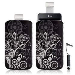 Housse coque étui pochette pour LG Optimus 2X avec motif + Stylet mini