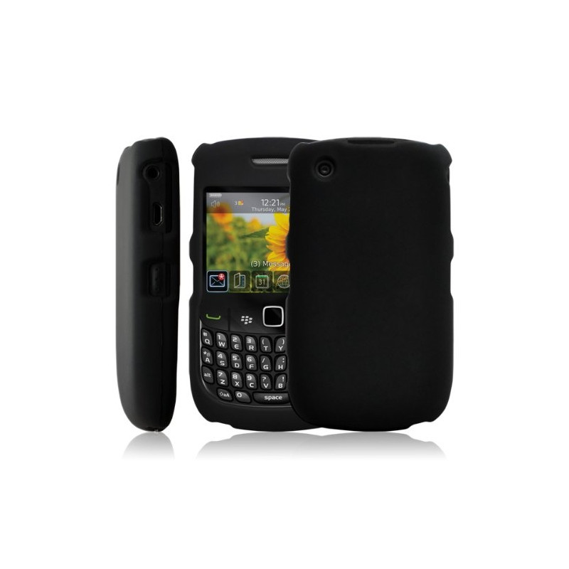 Housse étui coque rigide pour BlackBerry Curve 8520 couleur rouge + Film protecteur