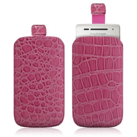 Housse coque étui pochette style croco pour Sony Ericsson Xperia x8