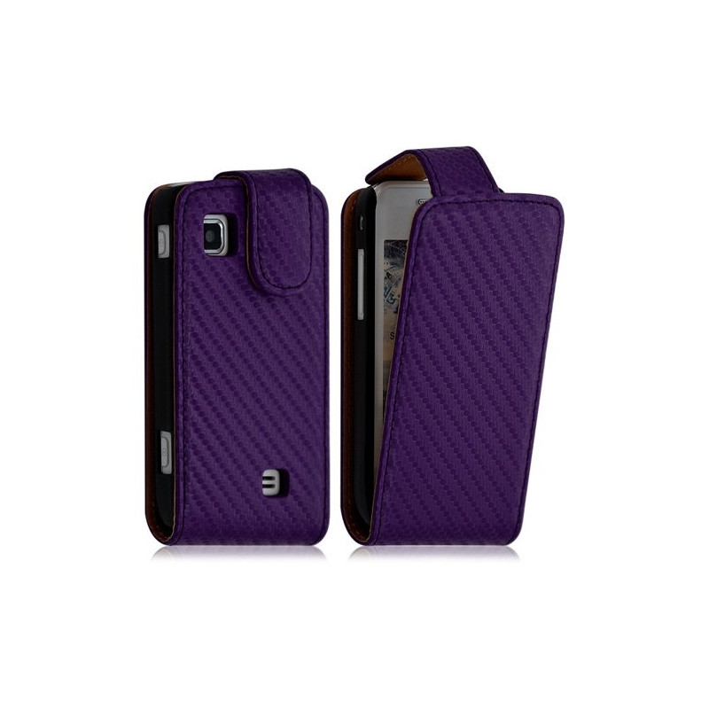 Housse coque étui gaufré pour Samsung Wave 575 S5750 couleur violet