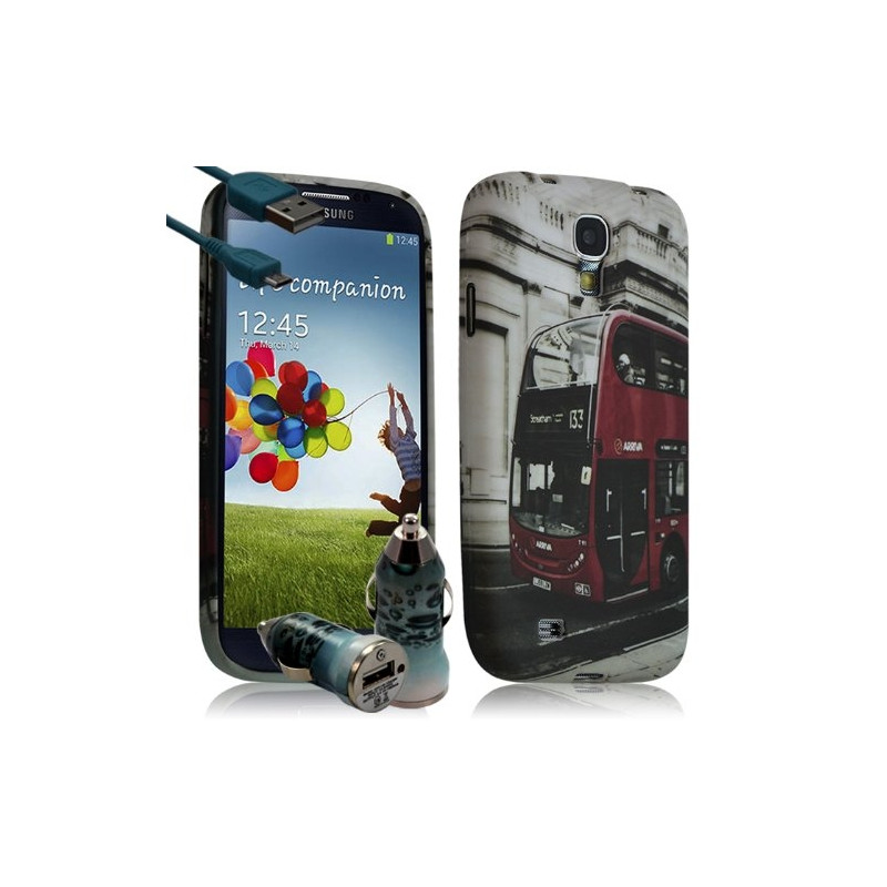 Housse Coque pour Samsung Galaxy S4 avec motif KJ01 + Chargeur Auto