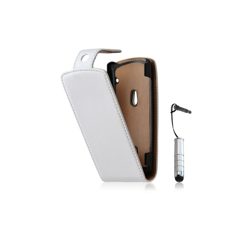 Housse étui coque pour Sony Ericsson Xperia Kyno couleur blanc + mini stylet + film écran