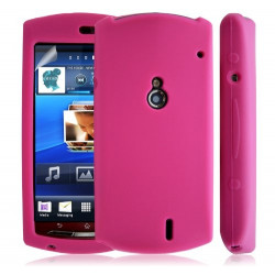 Housse coque étui en silicone pour Sony Ericsson Xperia Kyno couleur rose fuschia + film protecteur