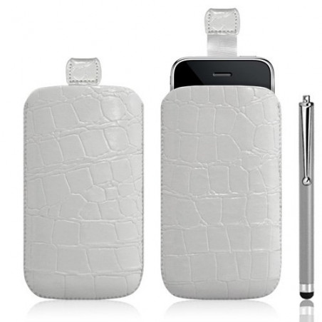 Housse coque étui pochette style croco pour Apple Iphone 3G/3GS + Stylet