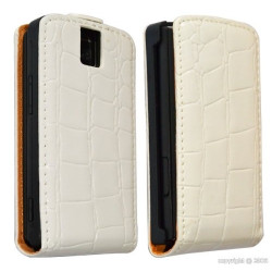 housse étui coque style crocodile blanc pour Nokia X3