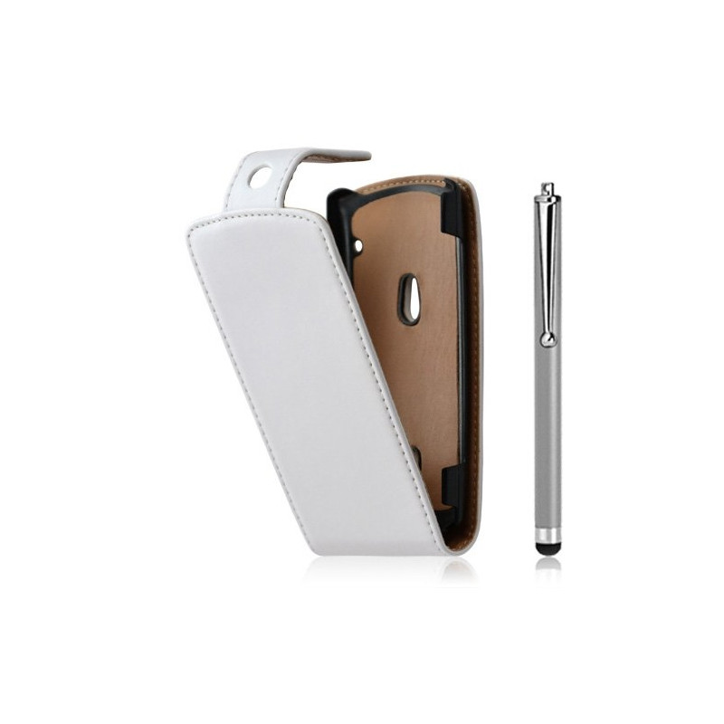 Housse étui coque pour Sony Ericsson Xperia Kyno couleur blanc + stylet luxe + film écran