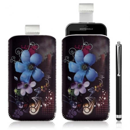 Housse coque étui pochette pour Motorola Defy avec motif + Stylet luxe