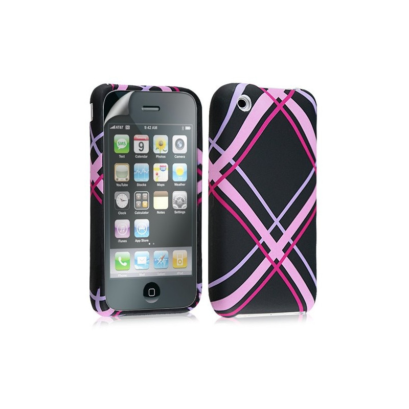 Housse étui coque en gel pour Apple Iphone 3G 3GS avec motifs + film protection