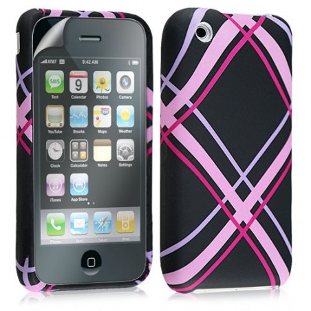 Housse étui coque en gel pour Apple Iphone 3G 3GS avec motifs + film protection