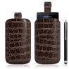 Housse coque étui pochette style croco pour Sony Ericsson Xperia x12 Arc + Stylet