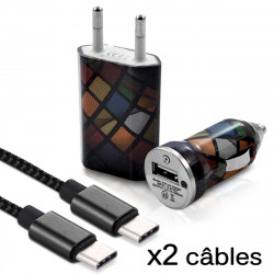 Chargeur Secteur Voiture Câble USB Type C pour Asus Zenfone 3