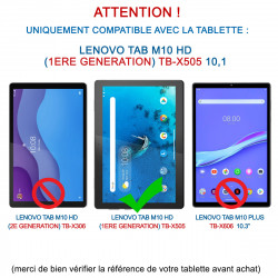 Étui Housse de Protection Support Noir pour Lenovo Tab M10 HD 10,1 Pouces