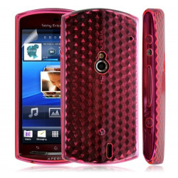 housse étui coque en gel transparent pour Sony Ericsson Xperia kyno couleur rose + Film de protection