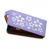 Housse coque etui pour LG Optimus 2X motif fleurs couleur violet + film protecteur