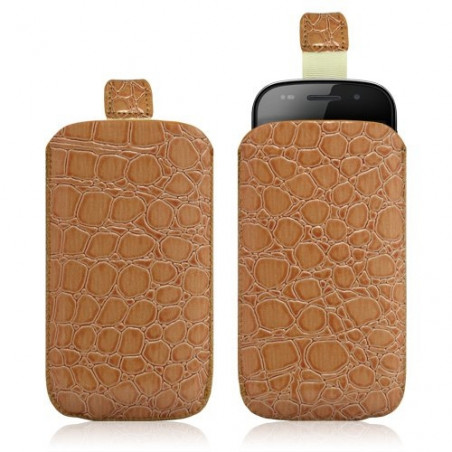 Housse coque étui pochette style croco pour Samsung Google Nexus S i9020