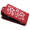 Housse étui coque pour Sony Ericsson Xperia Kyno motif fleurs couleur rouge + stylet luxe + film écran