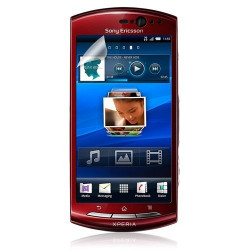 Housse étui coque pour Sony Ericsson Xperia Kyno motif fleurs couleur rouge + stylet luxe + film écran