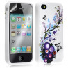 Housse étui coque en gel pour Apple Iphone 4 / 4S avec motifs + film protecteur