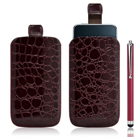 Housse coque étui pochette style croco pour Apple Ipod Touch 1G/2G/3G + Stylet