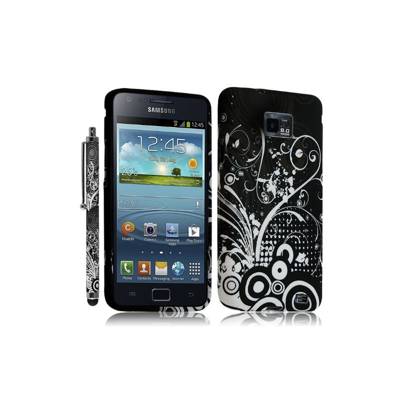 Housse Coque pour Samsung Galaxy S2 Motif HF18 + Stylet