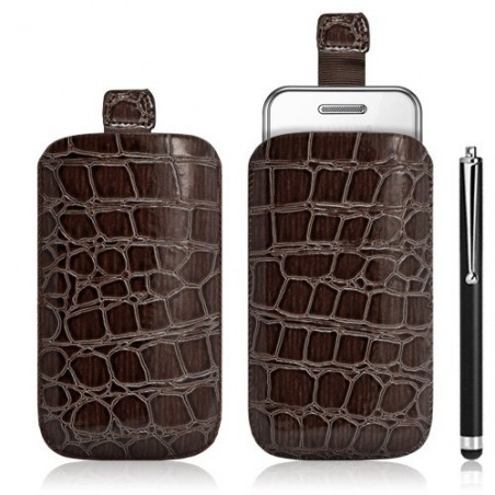 Housse coque étui pochette style croco pour Samsung Player One S5230 + Stylet