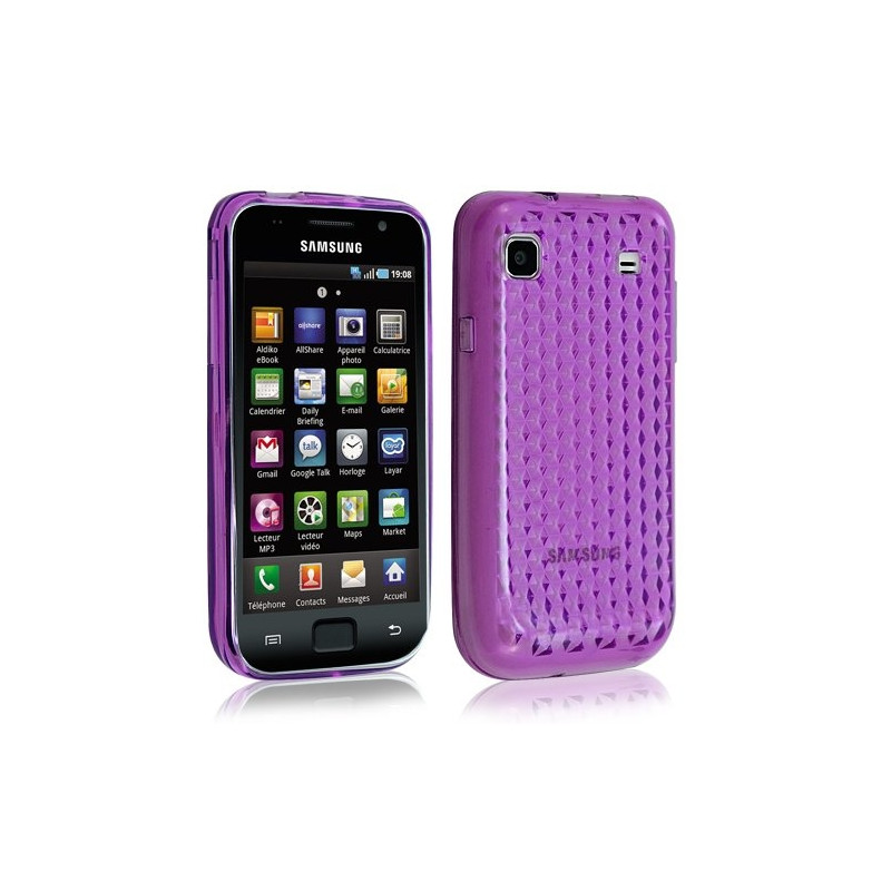 Housse étui coque gel pour Samsung Galaxy SCL i9003 motif couleur violet transparent