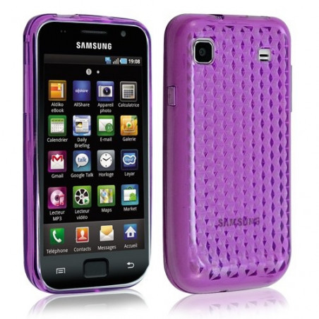 Housse étui coque gel pour Samsung Galaxy SCL i9003 motif couleur violet transparent