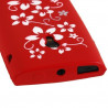 housse étui coque silicone rouge motif fleurs pour sony ericsson Xperia X10