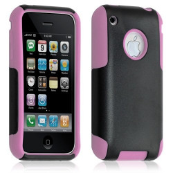 Housse étui coque pour Apple Iphone 3G/3GS couleur rose + Film de protection