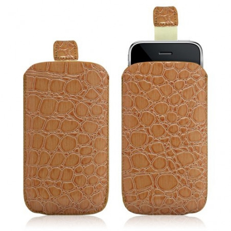 Housse coque étui pochette style croco pour Apple Iphone 3G/3GS