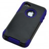 Housse étui coque pour Apple Iphone 4/4S couleur bleu + Film de protection