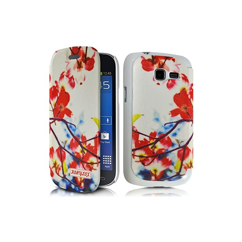 Housse Etui à rabat latéral et porte-carte pour Samsung Galaxy Trend Lite (s7390) avec motif Kj12 + Film de Protection