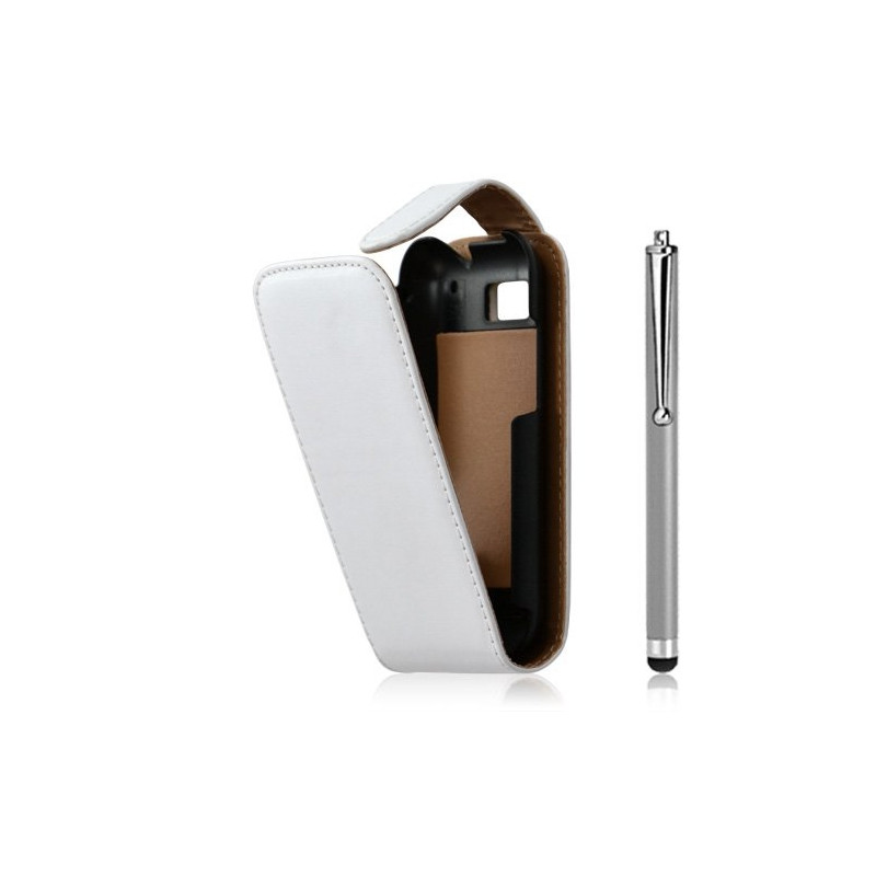 housse coque étui pour Motorola Defy couleur blanc nacré + Stylet luxe + Film protecteur