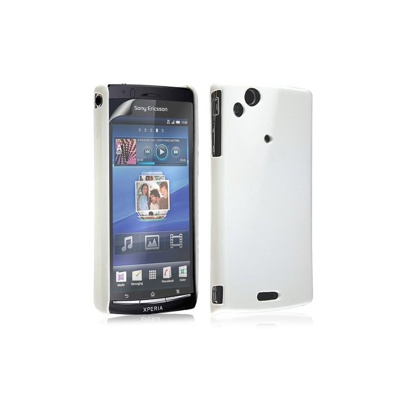 Housse Étui Coque Rigide Brillante Pour Sony Ericsson Xperia Arc / Arc S Couleur Blanc