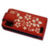 Housse coque étui fleur rouge pour Motorola Atrix + film protecteur