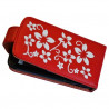 Housse coque étui fleur rouge pour Motorola Atrix + film protecteur