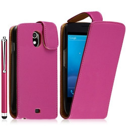 Housse coque étui pour Samsung Galaxy Nexus couleur rose fuschia + stylet luxe + film protecteur