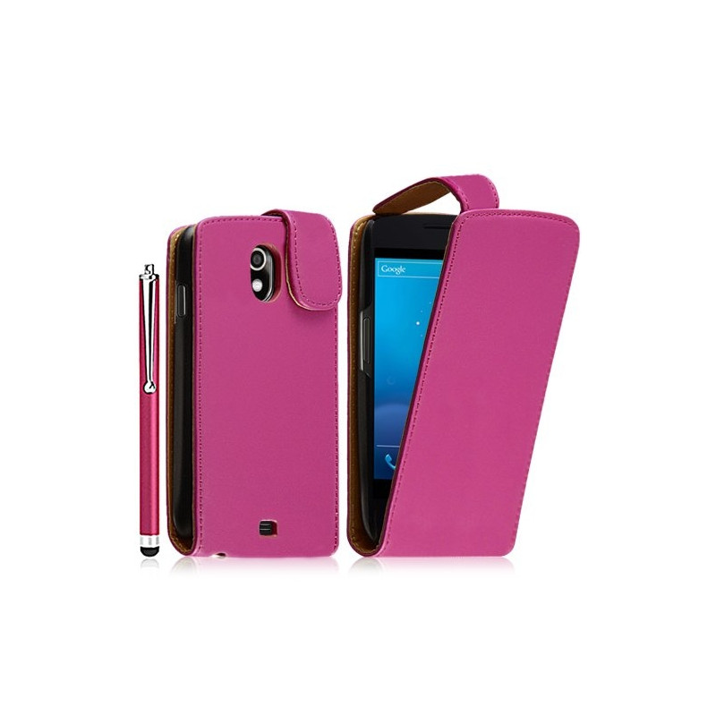 Housse coque étui pour Samsung Galaxy Nexus couleur rose fuschia + stylet luxe + film protecteur