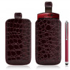 Housse coque étui pochette style croco pour Sony Ericsson Xperia Kyno + Stylet