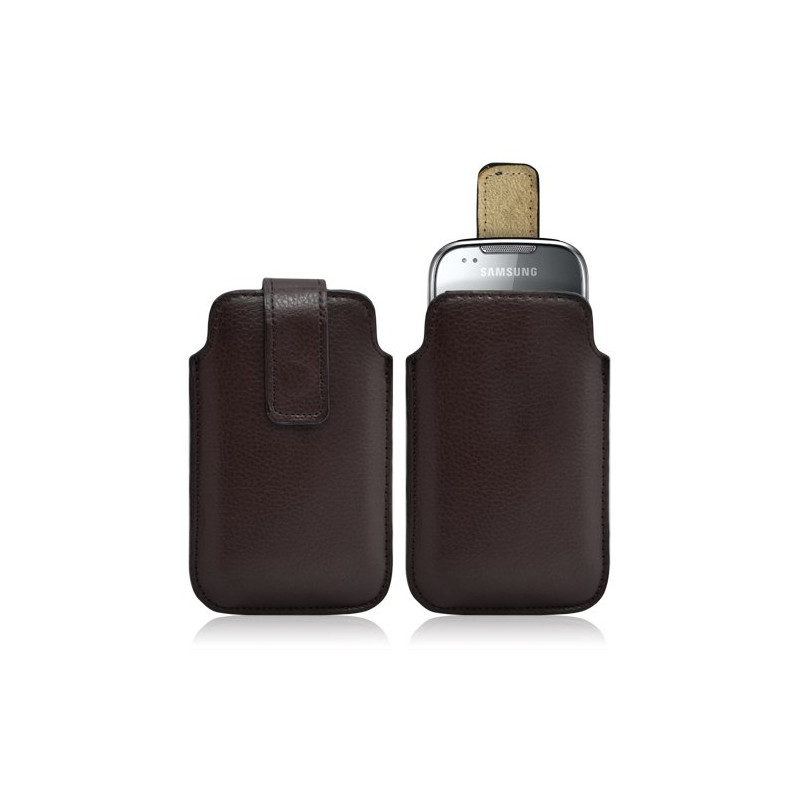 Housse coque étui pochette marron pour Samsung Galaxy Naos i5801