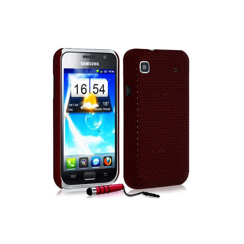 Housse étui coque rigide pour Samsung Galaxy S i9000 couleur rouge + mini stylet