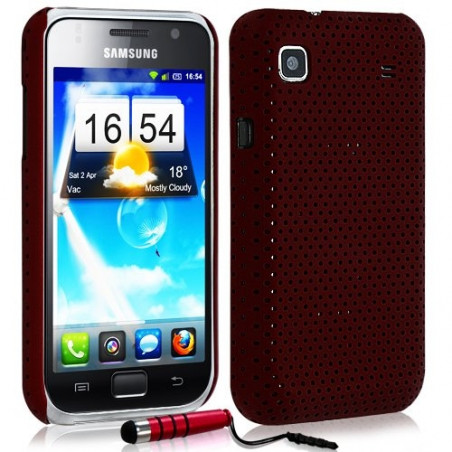 Housse étui coque rigide pour Samsung Galaxy S i9000 couleur rouge + mini stylet