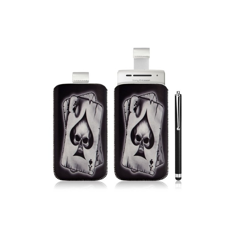 Housse coque étui pochette pour Sony Ericsson Xperia X8 avec motif + Stylet luxe