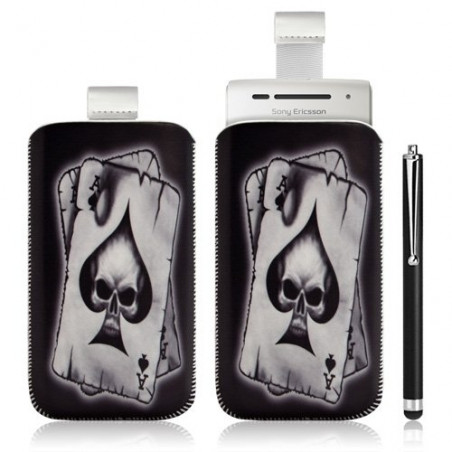 Housse coque étui pochette pour Sony Ericsson Xperia X8 avec motif + Stylet luxe