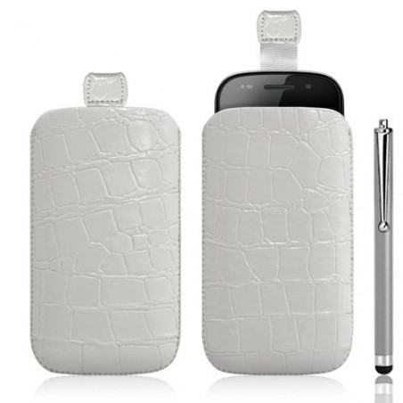 Housse coque étui pochette style croco pour Samsung Google Nexus S i9020 + Stylet