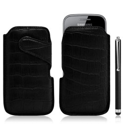 Housse coque étui pochette style croco pour Samsung Galaxy Gio S5660 + Stylet