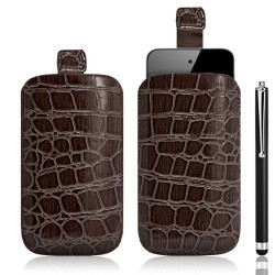 Housse coque étui pochette style croco pour Apple Ipod Touch 4G + Stylet