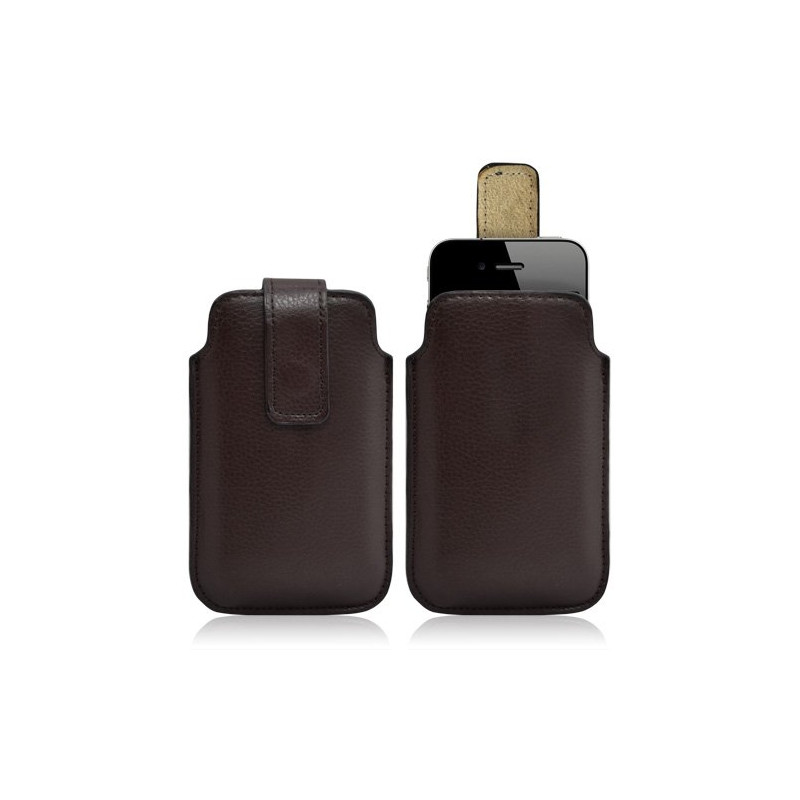 Housse coque étui pochette marron pour Apple Iphone 4/4S